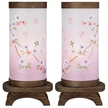 Буддийский алтарный магазин Takita Shoten Двойной узор Бон фонарь Мини Бон фонарь Вращающийся фонарь Хоториби Плакучая сакура Высота 29 см x Ширина см