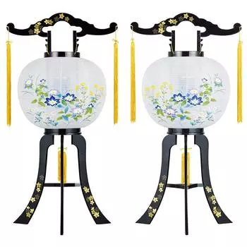 Буддийский магазин алтарей Takita Shoten Парные вращающиеся Бон Высота 80 см x диаметр фонаря 34 см Парные фонари Бон из бумаги васи, выпущенные Takita Shoten