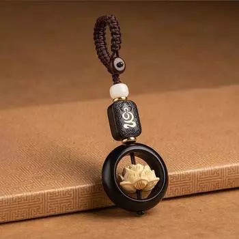 Буддизм Цветок Лотоса Брелок Аксессуары Деревянный Подвесной Брелок Бусины На Счастье Брелок Автомобильная Сумка Брелок Буддийские Подарки as the picture