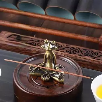 Буддизм лягушка фигурка умиротворение медитация морские украшения антикварная медь мифическое животное миниатюра домашнее украшение ремесла 4.9x5.1cm