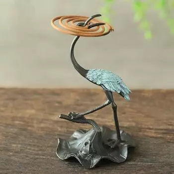 Буддизм Подставка для благовоний Металлический кран Курильницы Ремесла Палка Конус Курильница Офисное украшение 3.3x3.3x8.2cm