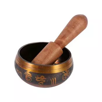 Буддизм Тибетская ручная работа Медная поющая чаша для медитации и йоги 8 см