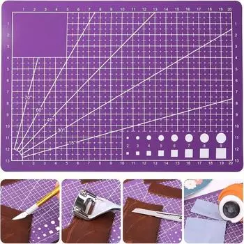 BUDDUR 1PC A5 Фиолетовый коврик для резки Двусторонний Отлично подходит для скрапбукинга Лоскутное шитье Ткань DIY Ручная работа Аксессуары Инструменты фиолетовый