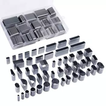 BUDDUR 52PCS Кожаный набор дыроколов с несколькими формами и коробкой для хранения DIY аксессуары для рукоделия набор инструментов