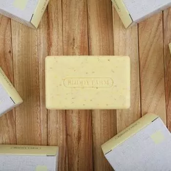 Buddy Farm Lemon Soap Мыло для умывания лица большой емкости, натуральное экономичное, 125 г, 1 шт.