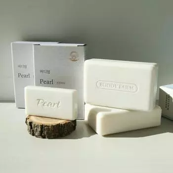 Buddy Farm Pearl Soap Мини-мыло Натуральное веганское мыло Скраб для тела Гель для душа, Премиальное жемчужное мыло 125 г, 1 шт.