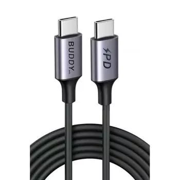 BUDDY силиконовый кабель Type C pd power delivery быстрая зарядка Не запутывается Type-C to C 60W/PD совместимый usbc&usbc Кабель металлический разъем Type-C iPhone16
