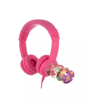BuddyPhones Foldable with Mic Pink Explore+