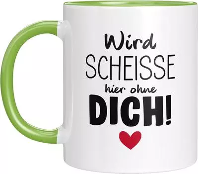 Будет ******** Здесь Без Тебя Немецкая Керамическая Кофейная Кружка Коллега Чашка 301-400ml желто-зеленый