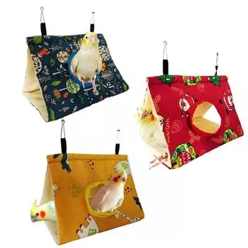 Budgies Cockatiel Winter Shed Fluffy Plush Pet Tent Bird Hut Sleeping Bed Parrot Hammock S жёлтый