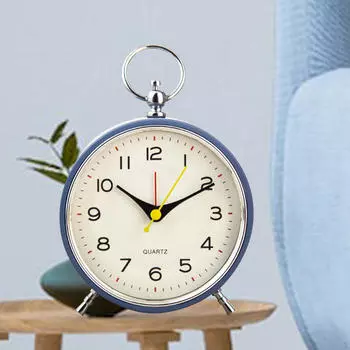 Будильник Аналоговые часы, механический креативный встряхиватель для кровати со светом для спальни дома синий