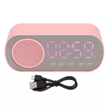 Будильник Bluetooth-динамик HIFI LED Зеркальный экран Micro USB зарядка FM-радио Цифровые часы для