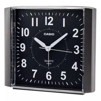 Будильник CASIO аналоговый черный стандартный с функцией повтора сигнала и подсветкой TQ-482-1JF