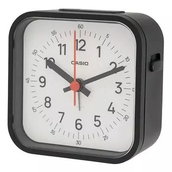 Будильник CASIO, черный, аналоговый, маленький, мини, с подсветкой и функцией повтора сигнала, в комплекте TQ-169-1JF