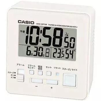 Будильник CASIO [волновой рецептор] белый DQD805J7JF [с функцией автоматического приема цифровых радиоволн]