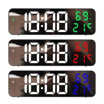 Будильник Цифровые светодиодные настенные настольные часы Ночной режим