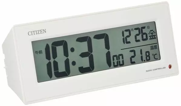 Будильник Citizen Радио Цифровой Paldigit Pure R153 Темный Свет Автоматическая Подсветка Белый CITIZEN 8RZ153-003 белый