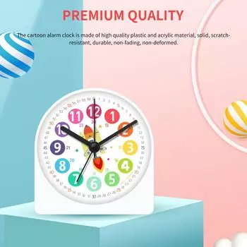 Будильник детский будильник электронные часы немое обучение креативное моделирование мультяшные светящиеся часы спальня настольная лампа A
