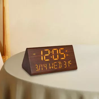 Будильник для спальни коричневый