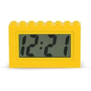 Будильник Электронный будильник Модель Строительные блоки Кирпичная стена Щека Технология Время Детская игрушка Настольные часы 6.4*4*1.6cm жёлтый