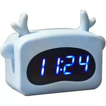 Будильник, креативные электронные часы, светящаяся вспышка, будильник, детские студенческие прикроватные часы 13.7*14*4.9cm синий