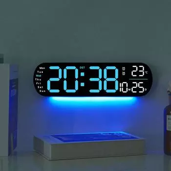 Будильник Многофункциональные современные светодиодные настенные часы с большим экраном цифровые часы для офиса, дома, школы, декор оранжевый