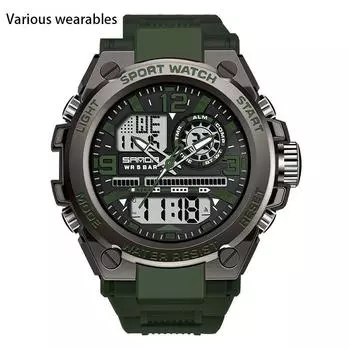 Будильник Модные противоударные часы для мальчиков Многофункциональные водонепроницаемые светящиеся электронные часы Мужские часы
