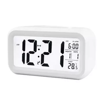 Будильник на батарейках настольные будильники функция повтора сигнала (белый)