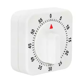 Будильник обратного отсчета, напоминание, кухонные принадлежности, механический таймер, белый квадратный кухонный инвентарь, практичный кухонный таймер на 60 минут