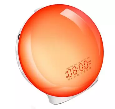 Будильник Оптический будильник Bluetooth Громкий Восход Закат Несколько пробуждений с радио Громкость Цифровой Для Комнатного Света, Часов, Света, Музыки, Громкости и