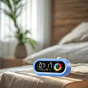Будильник прикроватный маленький симпатичный стол с таймером для кухни детская спальня для девочек синий
