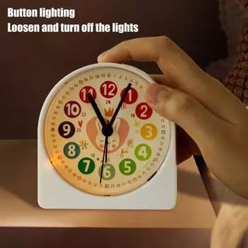 Будильник, прочный часовой/минутный масштаб, креативная форма, мультяшный светящийся декор для спальни для общежития