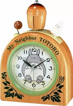 Будильник RHYTHM My Neighbor Totoro R455N Деревянный колокольчик 4RA455MN06 17x12x5.8см коричневый