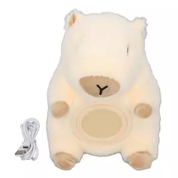 Будильник с 4000K теплым ночным светом, определением температуры, 2 режимами, тихим светодиодным цифровым дисплеем, перезарядкой