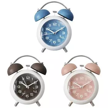 Будильник с двумя колокольчиками, ночник-будильник для студентов, обучающихся (синий) /