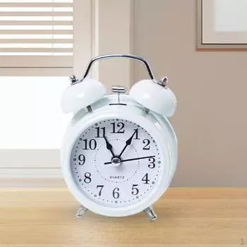 Будильник с двумя звонками, для кровати, креативный маленький большой колокольчик, сделанный из белый