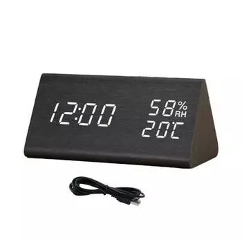 Будильник с голосовым управлением, энергосберегающие многофункциональные настольные часы из АБС-пластика с прозрачным экраном для дома
