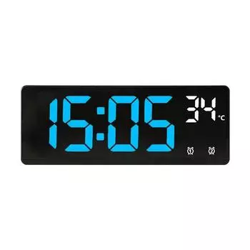 Будильник с голосовым управлением, цифровой датчик температуры, дата, 2 будильника, питание от USB, функция повтора сигнала, настольные часы, ночной режим, 12/24 ч, светодиодные часы