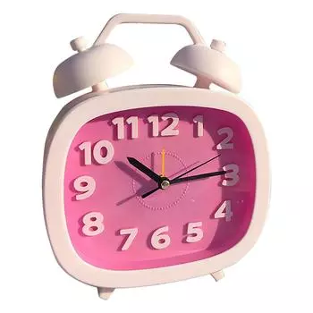 Будильник с громким двойным звонком, самодельный вертикальный будильник на батарейках для детей, студентов, спальни, красный красный