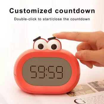 Будильник с низким уровнем шума, дисплей температуры, декоративный стильный милый студенческий стол с большим ртом, светодиодные электронные часы, ночник without Battery красный