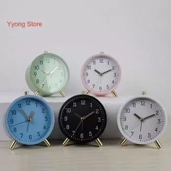 Будильник с тихим размашистым механизмом, циферблат с арабскими цифрами и ночником, ретро, скандинавский стиль, простые детские маленькие цифровые часы, принадлежности для спальни белый