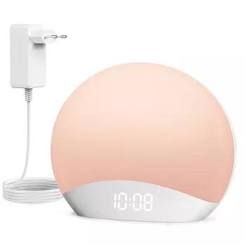 Будильник с восходом солнца, солнечный свет, часы-будильник, прикроватные настольные часы с регулируемой яркостью, цифра 3, кольцо 8, ночник, 26 звуков, таймер обратного отсчета