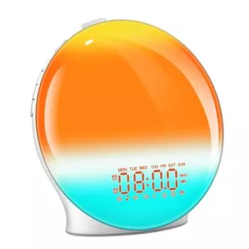 Будильник Световой музыкальный будильник Праздничный будний будильник Громкий будильник Восход Закат Просыпайтесь с Table 8 Будильник с естественным освещением Повтор FM-радио Ночная лампа