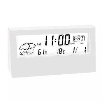 Будильник Влажность в помещении Температура в помещении ЖК-экран белый