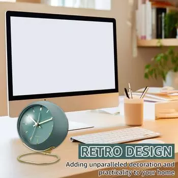 Будильники бесшумные, не тикающие, прикроватные часы, ретро-модные, настольные часы с подсветкой, работающие от батареек, матовые для белый