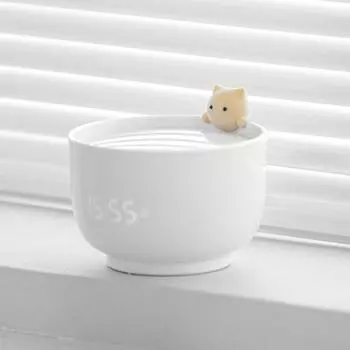 Будильники с питанием от USB, чашка для кошек, ABS, светодиодный ночник, цифровые часы для стола жёлтый