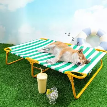 Будка для собак, лежанка для домашних животных, всесезонная складная походная кровать для маленьких и средних собак, плюшевая летняя кровать для кошек, влагостойкая, для кошек, не требующая установки на земле S: 70 * 58 * 16cm