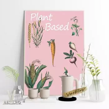 Будущее вегетарианство плакат продвижение диеты на основе растений картина маслом нарезка овощей современное украшение для дома 21cm30cm NoFrame