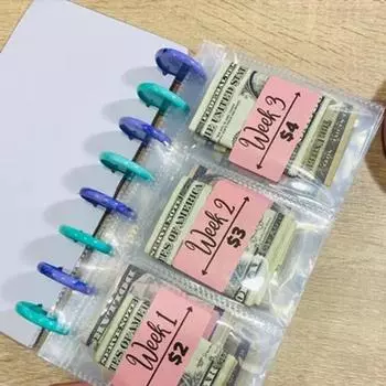 Бюджетная книга для экономии денег Папка-регистратор для сбережений с прикрепленным денежным конвертом