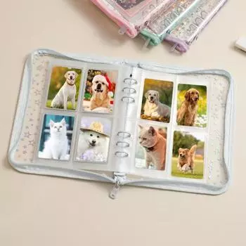 Бюджетная обложка для переплета, прозрачная ПВХ многоразовая оболочка для ноутбука, водонепроницаемая сверкающая широко используемая обложка для планировщика с застежкой-молнией синий